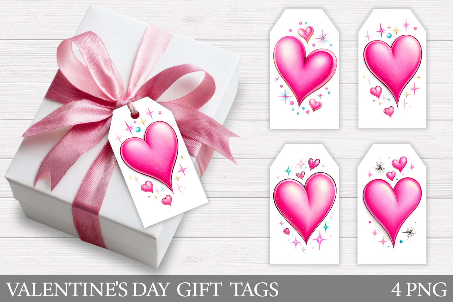 Valentines Gift Tag Design. Heart Gift Tag Printable product image 1