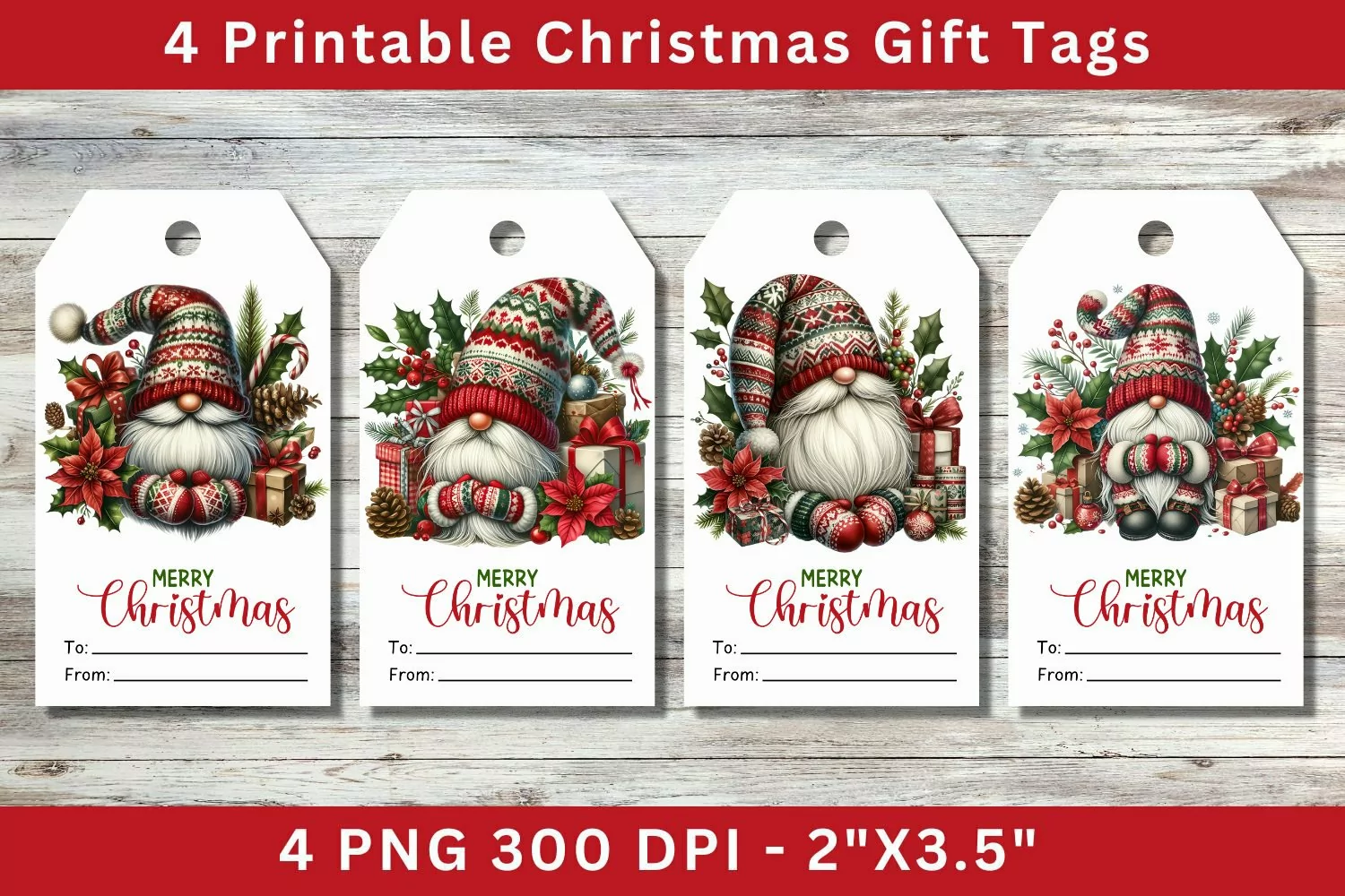 Christmas Gift Tags, gnome product image 1
