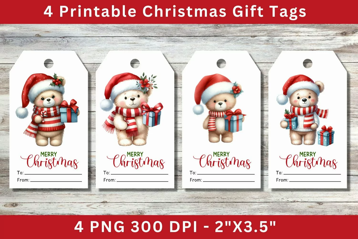 Christmas Gift Tags, baby bear product image 1