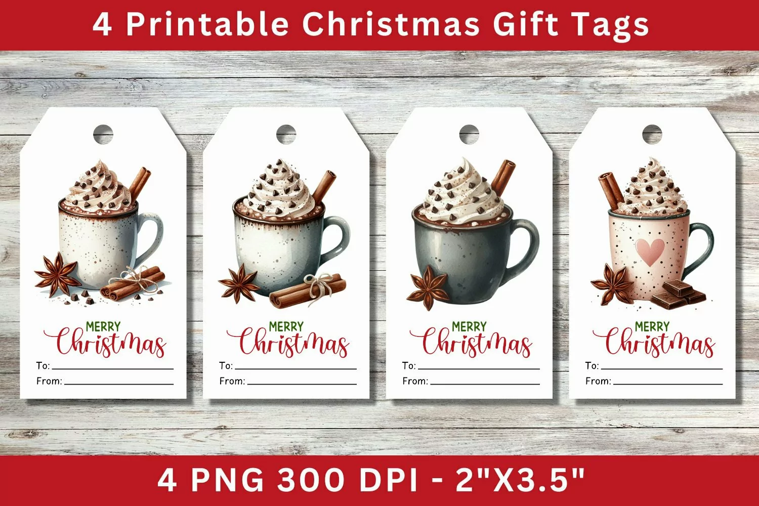 Christmas Gift Tags, chocoa drink product image 1