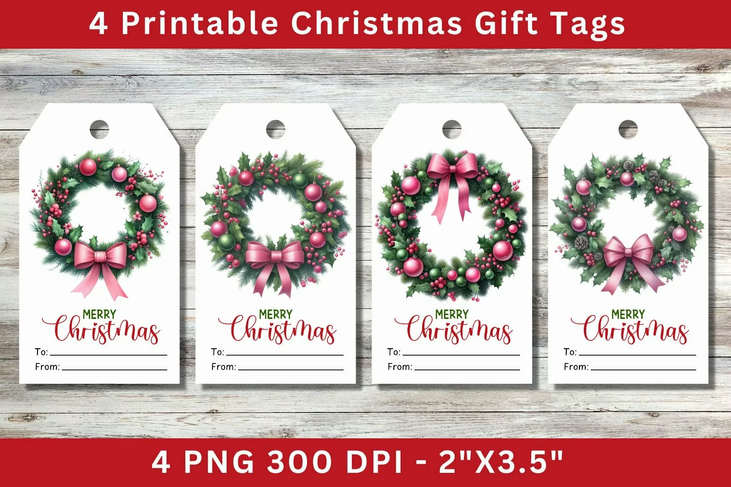 Christmas Gift Tags, christmas wreath product image 1
