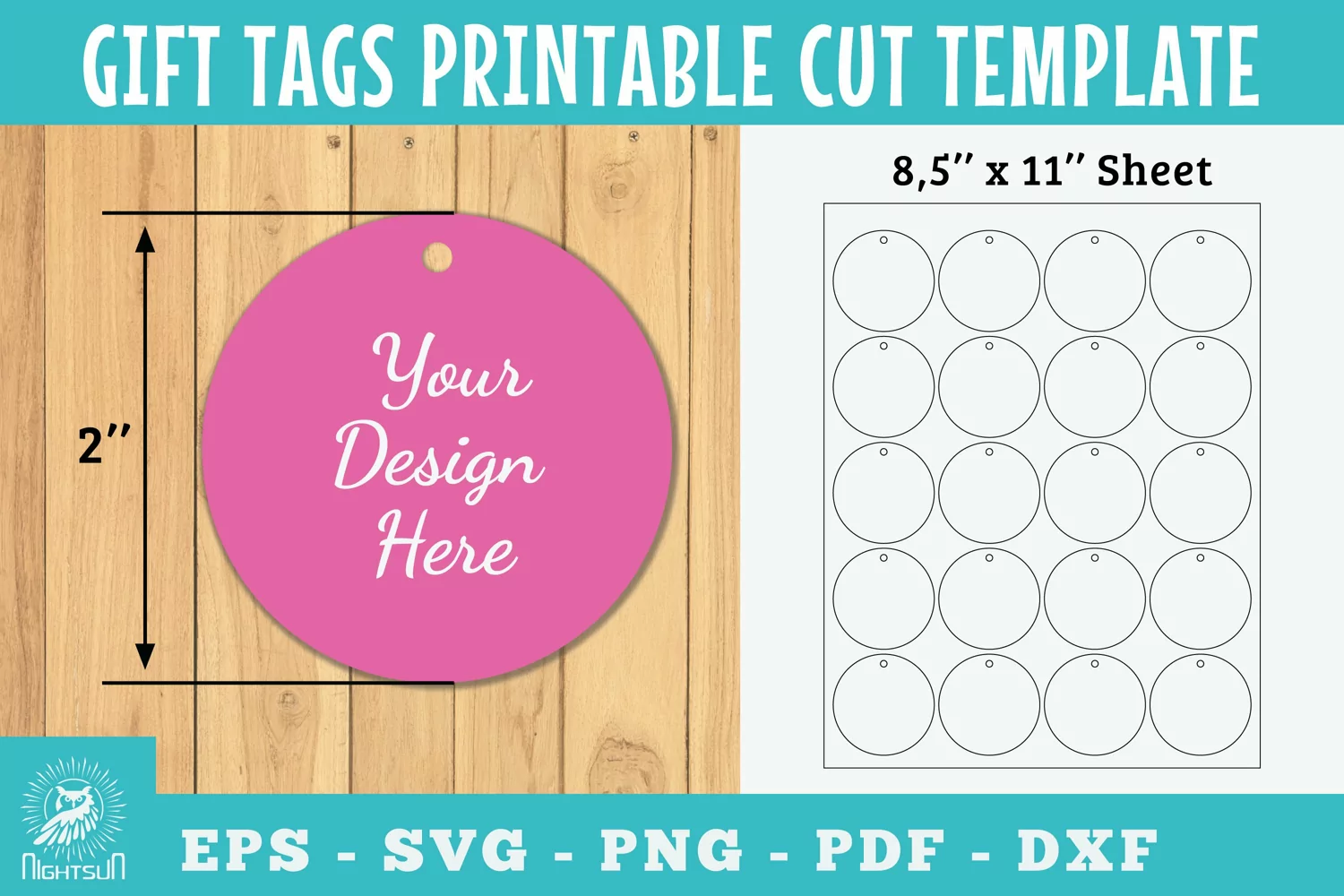 Gift Tags Circle Printable Cut Template Papercut product image 1