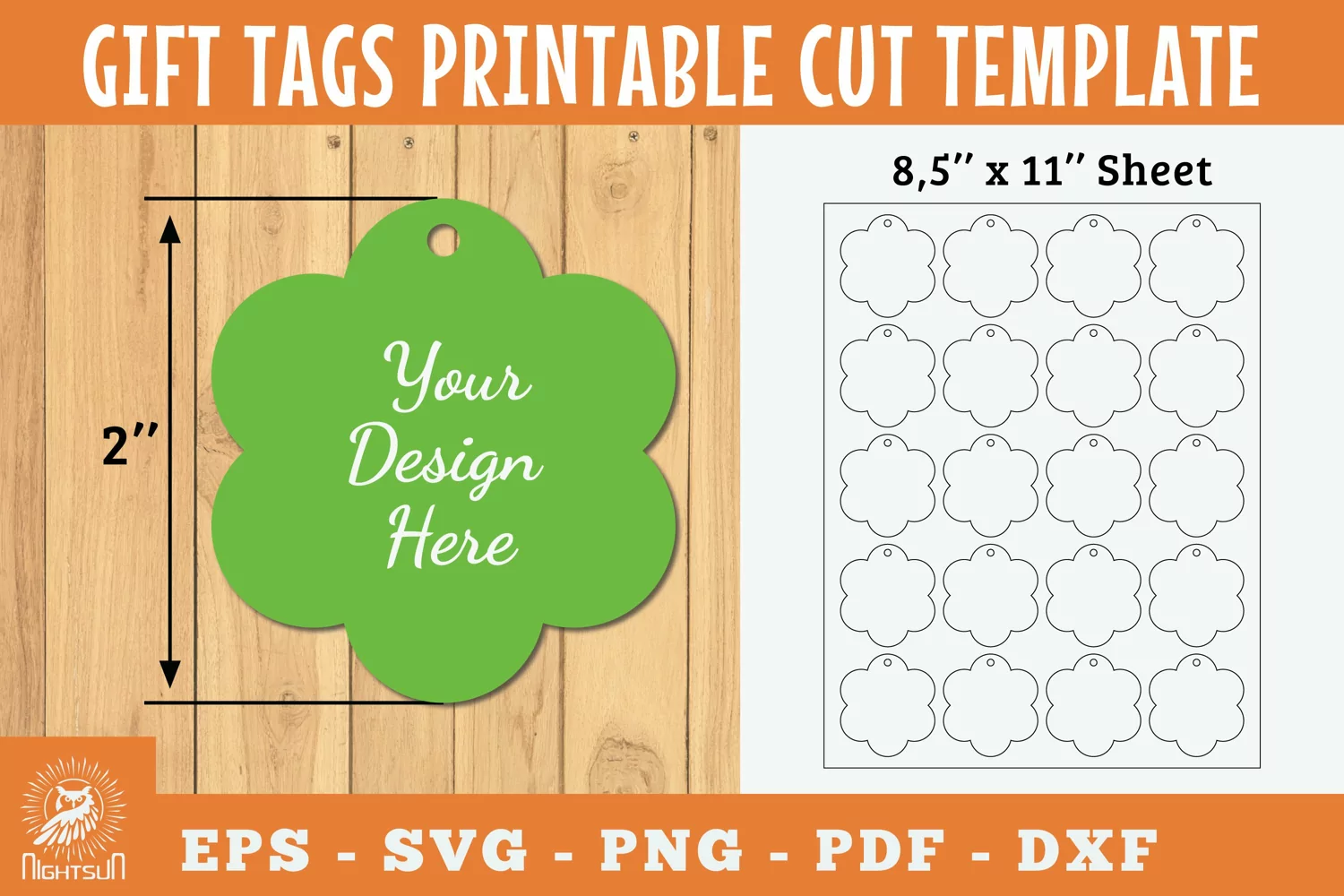 Gift Tags Flower Printable Cut Template Papercut product image 1