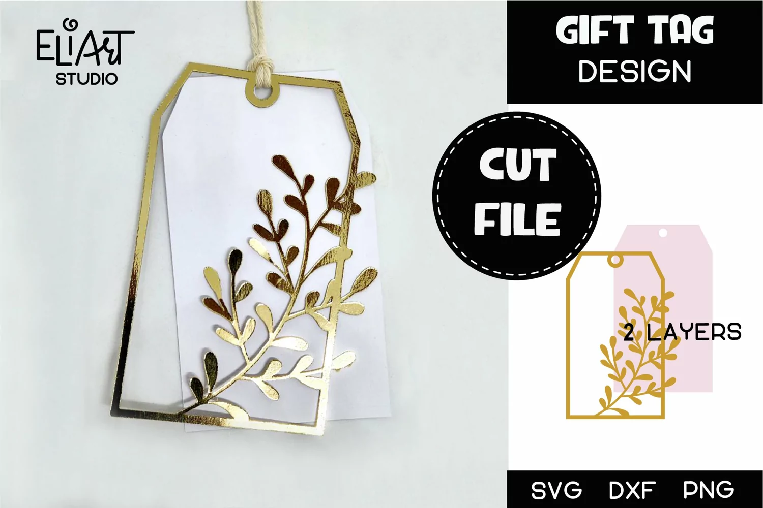 Leaves Gift Tag SVG | Gift Tag Template product image 1