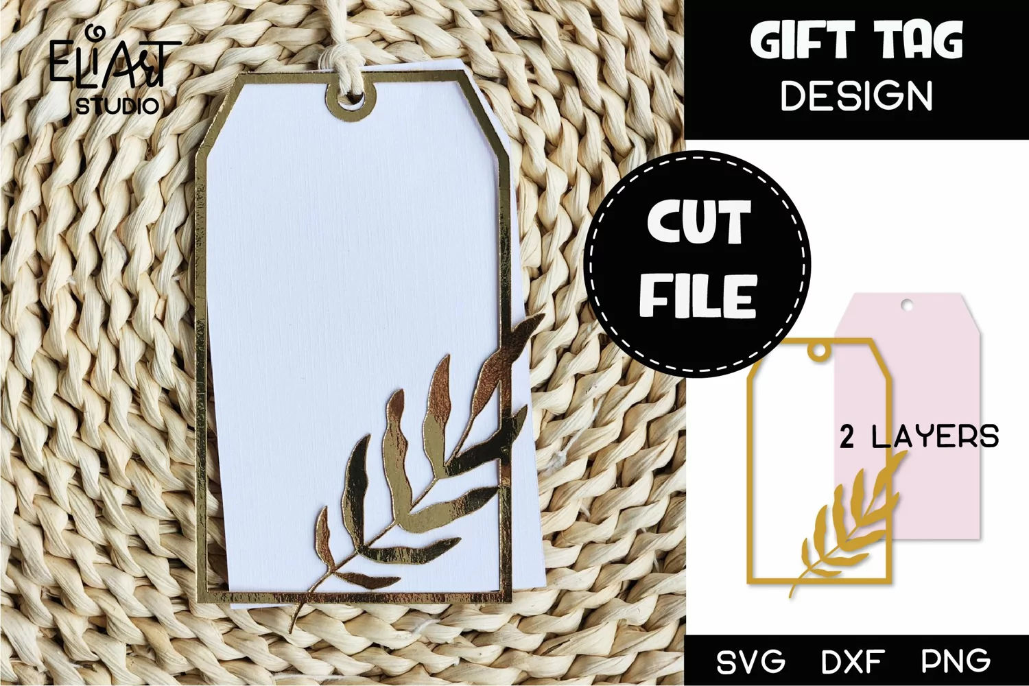 Leaves Gift Tag SVG | Gift Tag Template product image 1