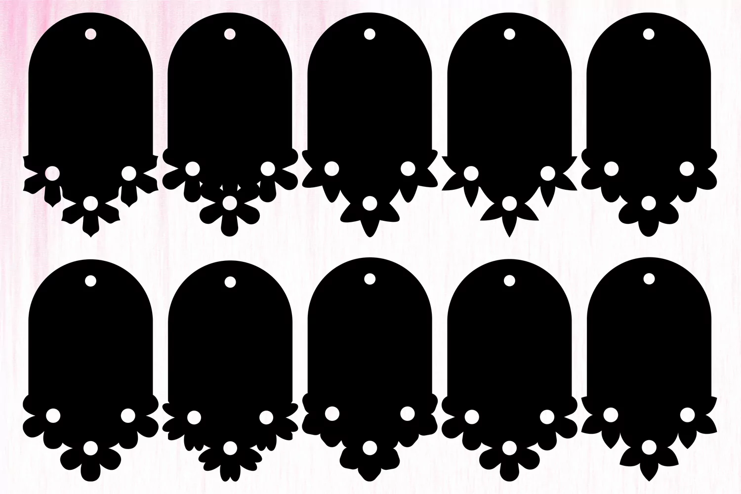 Paper Cut Tags SVG. Gift Tags with Flowers. Floral Tags SVG product image 1