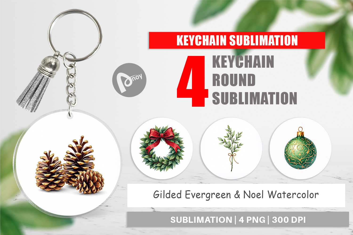 Gilded Evergreen Noel Keychain product image 1