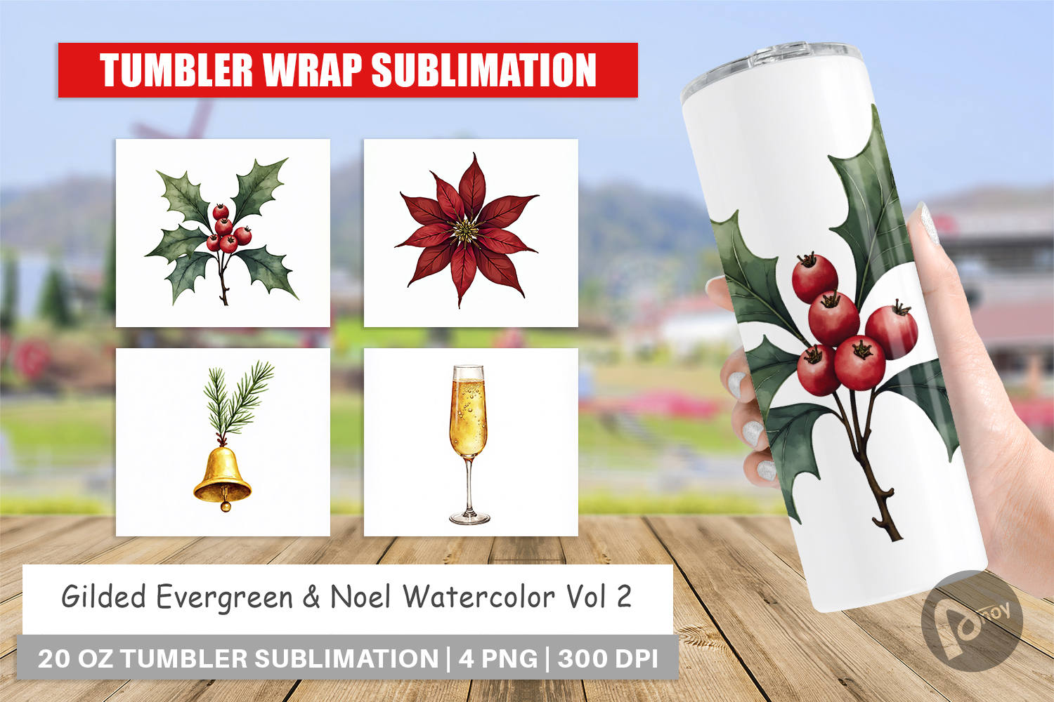 Gilded Evergreen Noel Tumbler product image 1