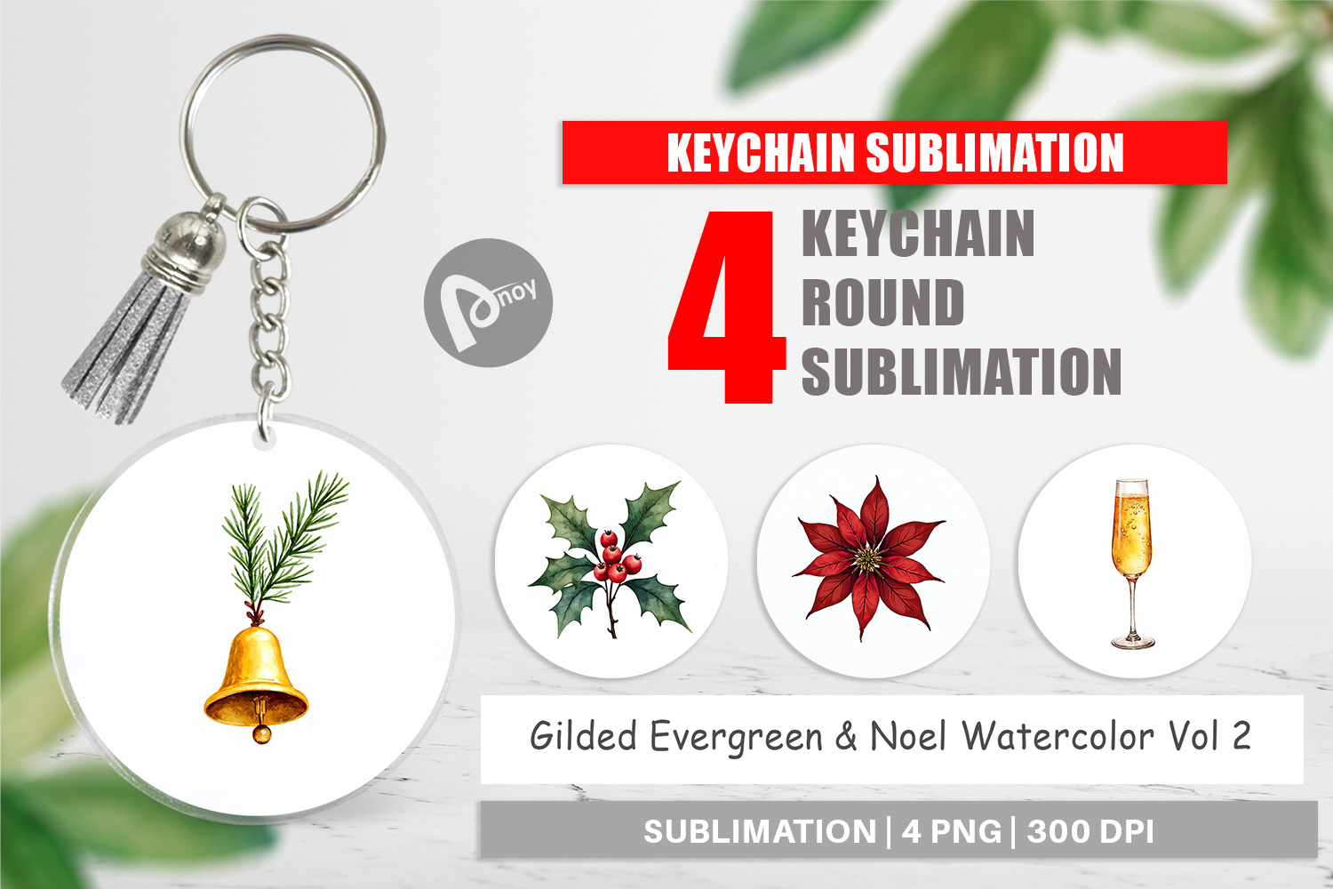 Gilded Evergreen Noel Keychain product image 1