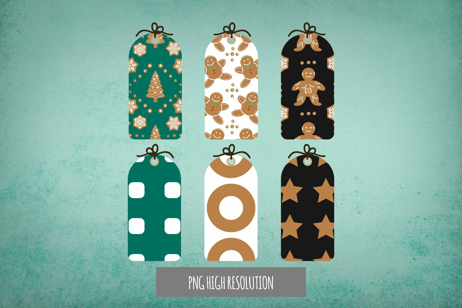 Gingerbread Patterned Shaped Tags product image 1