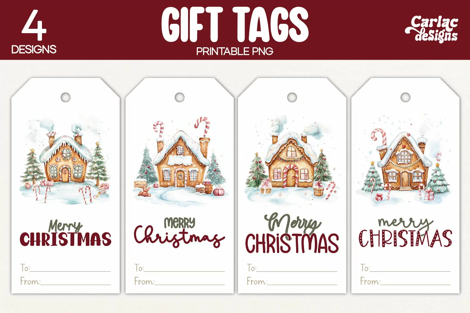 gingerbread house gift tags