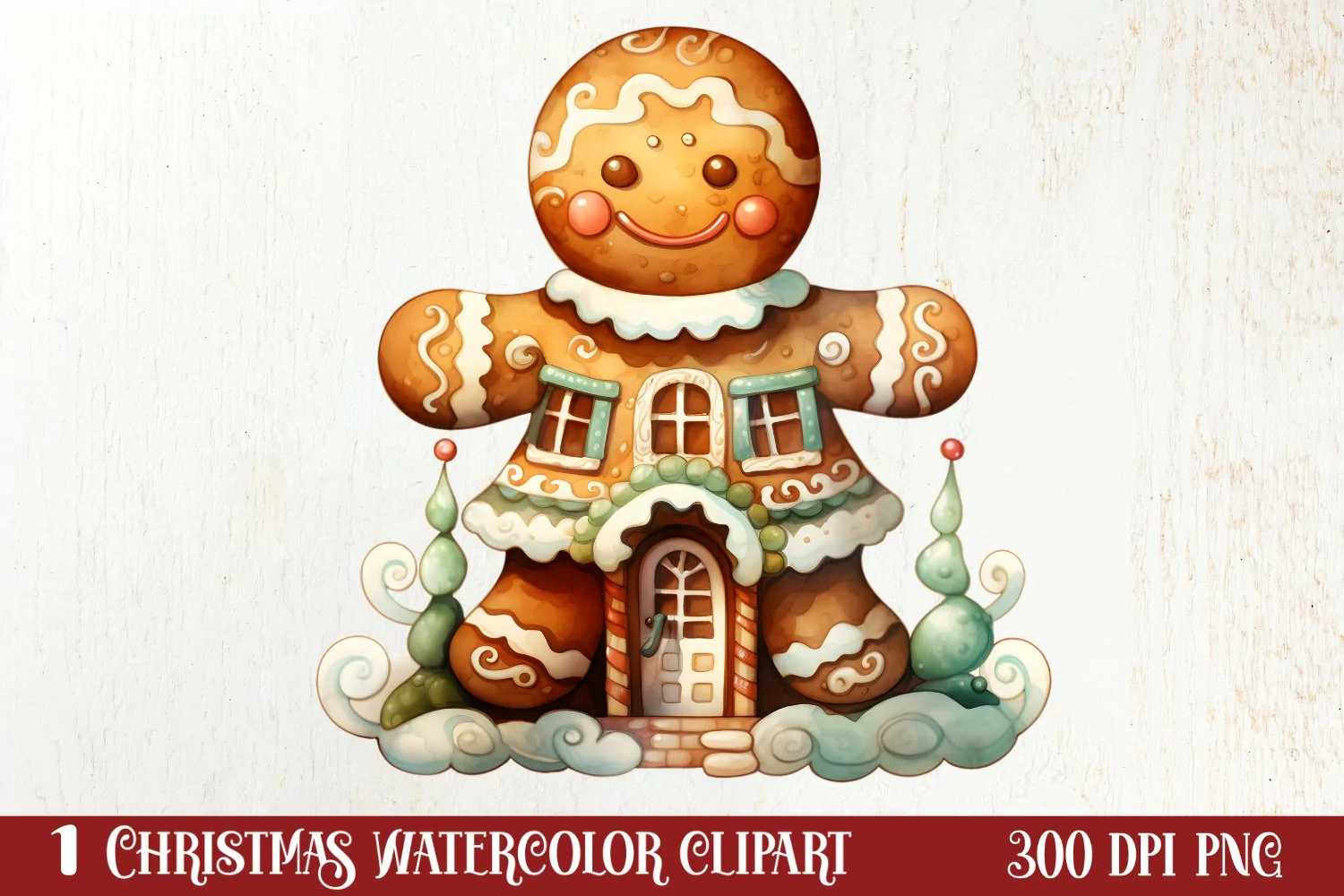 Gingerbread Man Sublimation Clipart, Gingerbread Man Clipart product image 1