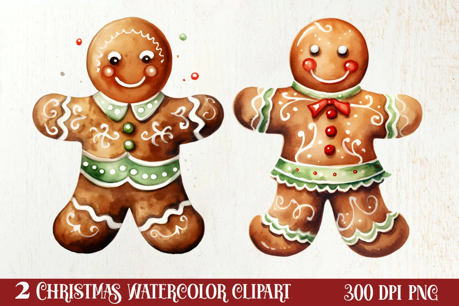 Gingerbread Man Sublimation Clipart, Gingerbread Man Clipart product image 1
