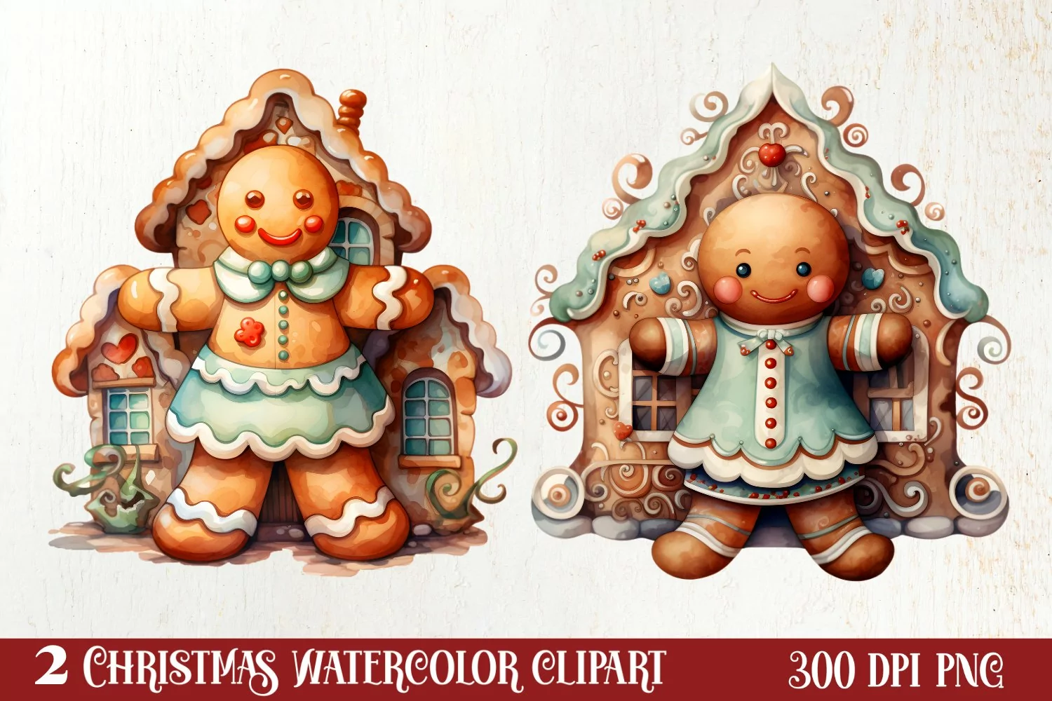 Gingerbread Man Sublimation Clipart, Gingerbread Man Clipart product image 1