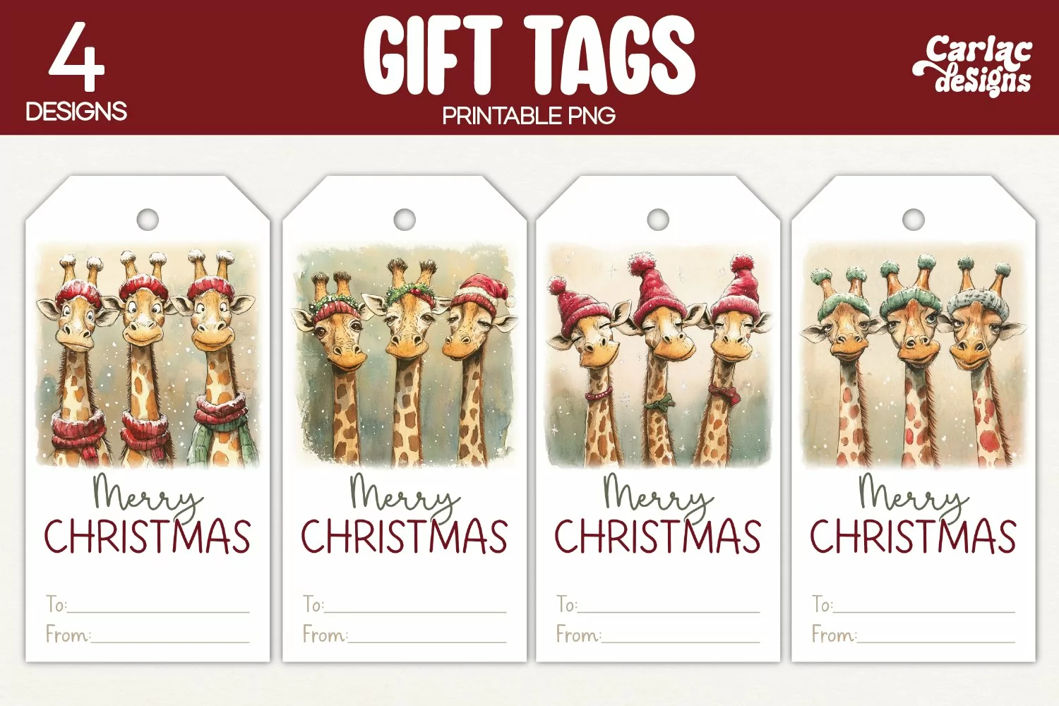 girafe gift tags