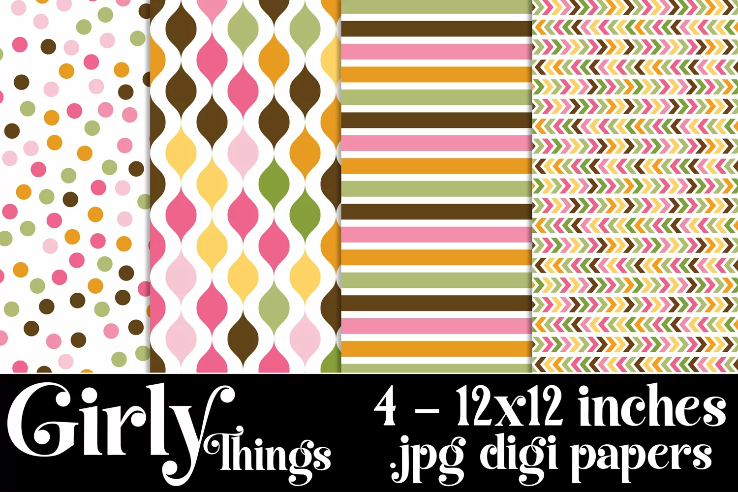Girly Things Color Palette, 12x12 Girly Patterns Backgrounds product image 1