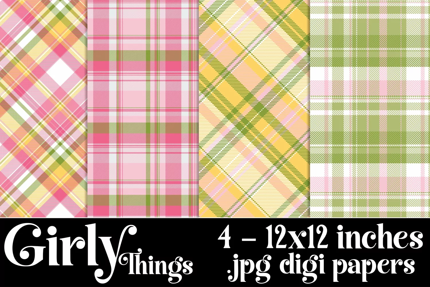 Girly Things Color Palette, 12x12 Plaid Patterns Backgrounds product image 1