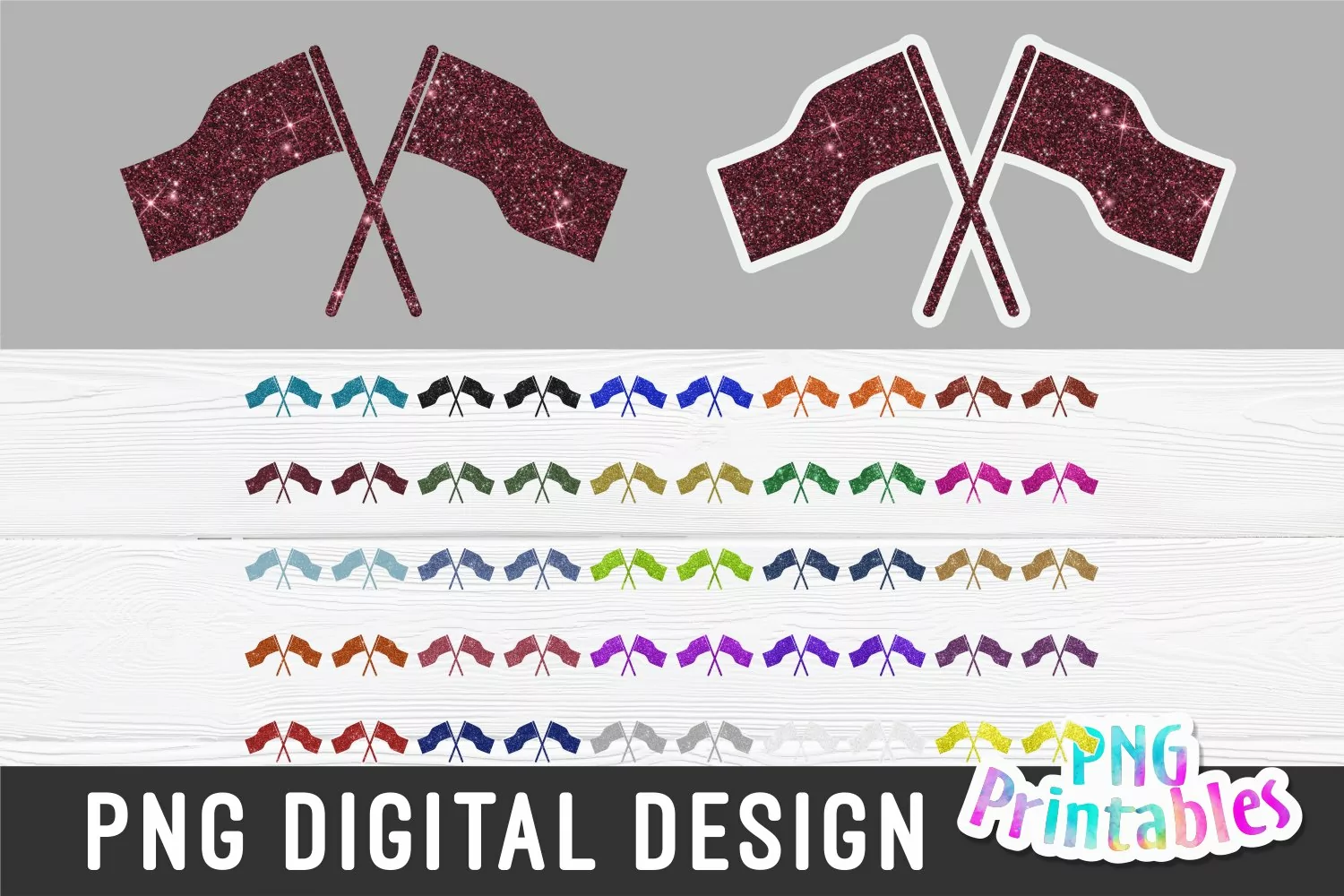 Glitter PNG Color Guard Flags product image 1