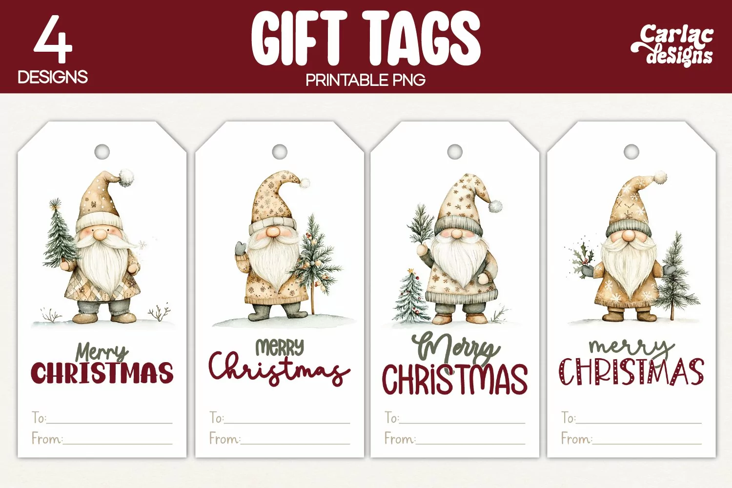 gnome gift tags