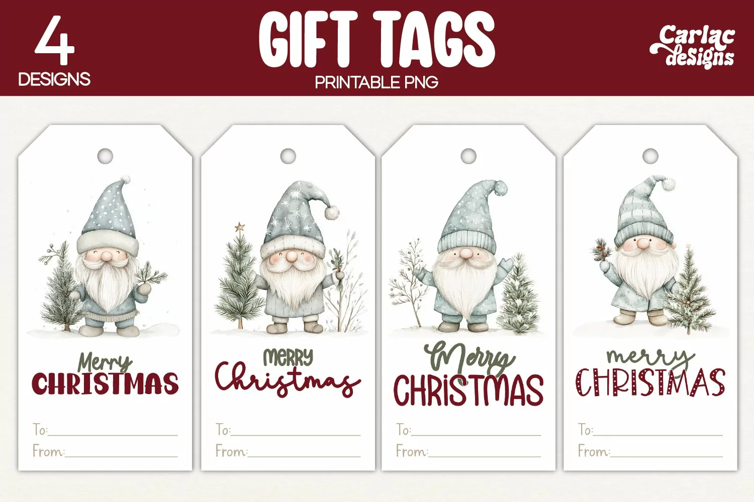 gnome gift tags
