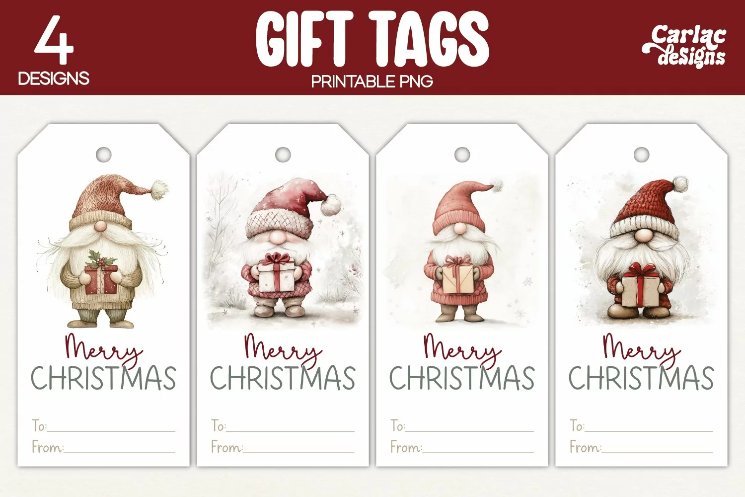 gnome gift tags