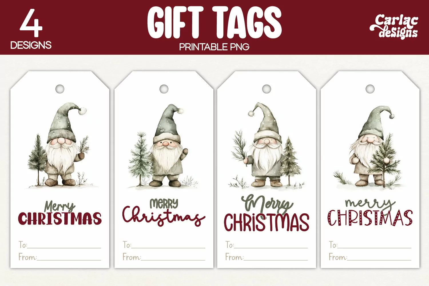 gnome gift tags