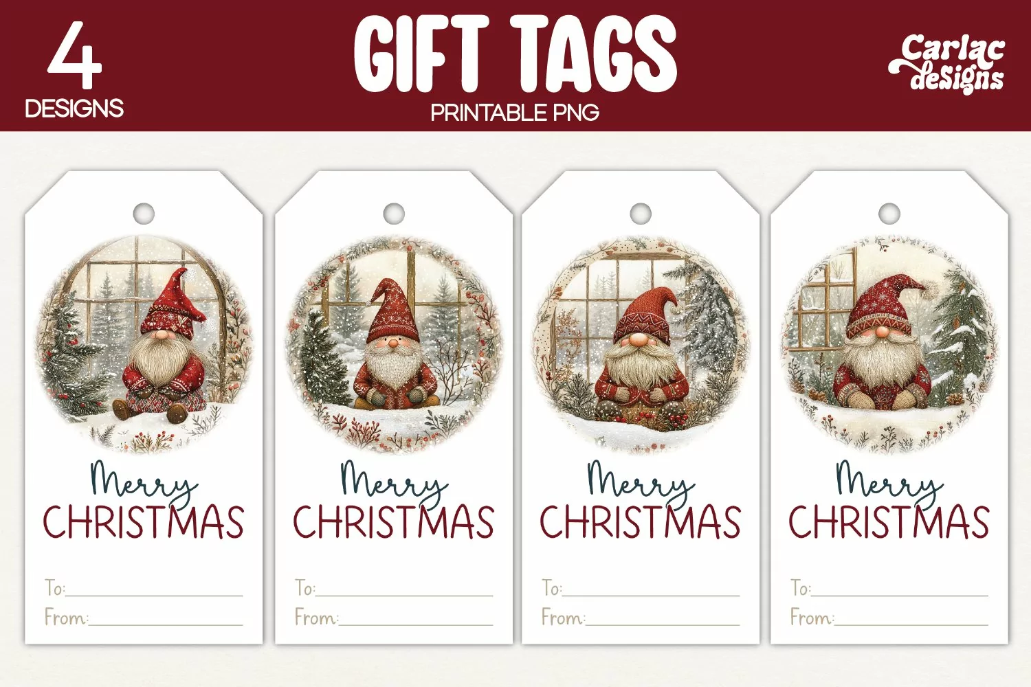 gnome gift tags