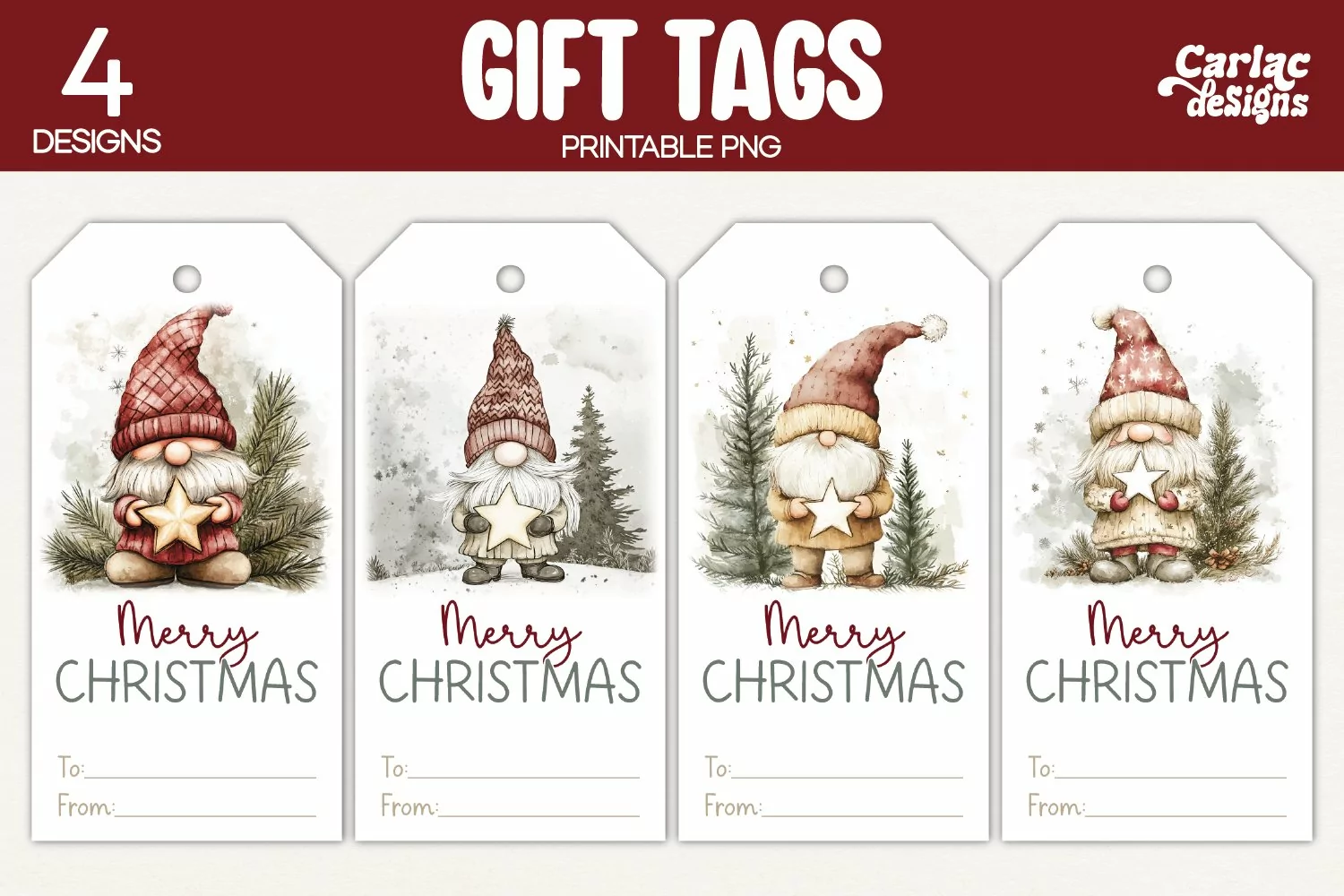 gnome gift tags