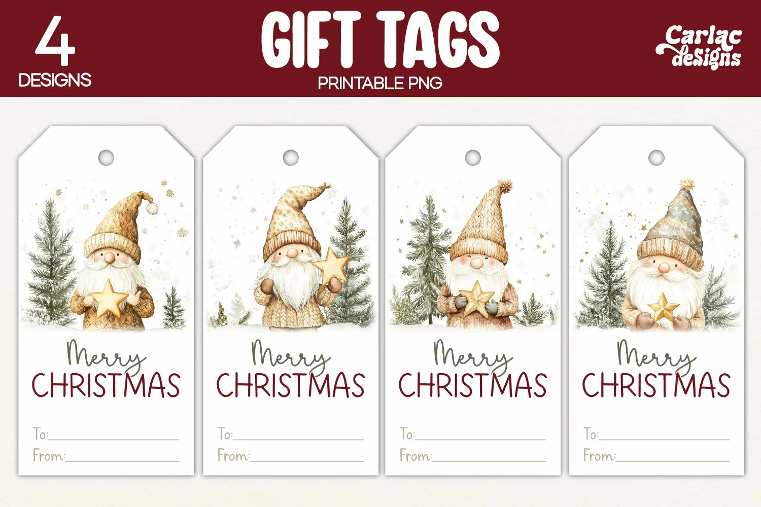 gnome gift tags