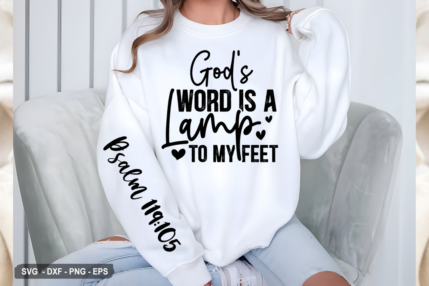 God’s Word Is A Lamp - Christian Sleeve T-Shirt Design product image 1