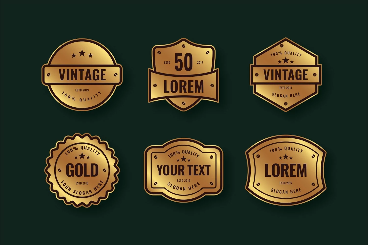 Gold Vintage Luxury Editable Badges product image 1