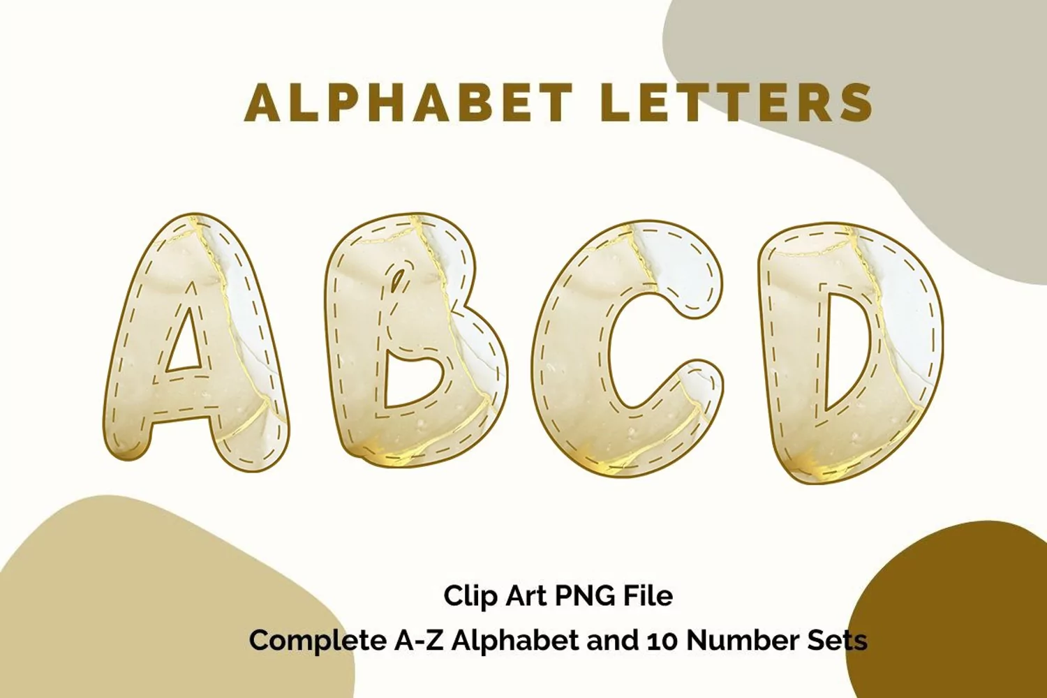 Watercolor Alphabet Letters Sublimation Digital Clipart product image 1