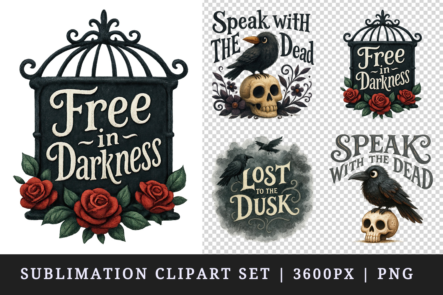 Gothic Quote clipart printable sublimation design png product image 1