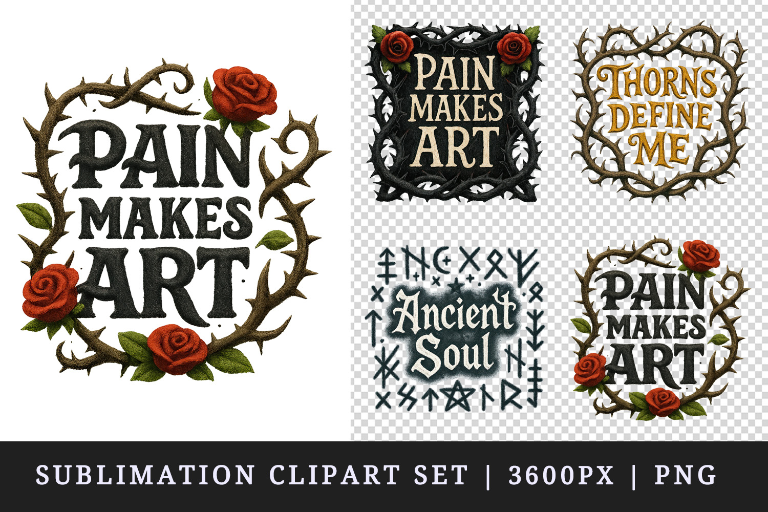 Gothic Quote clipart printable sublimation design png product image 1