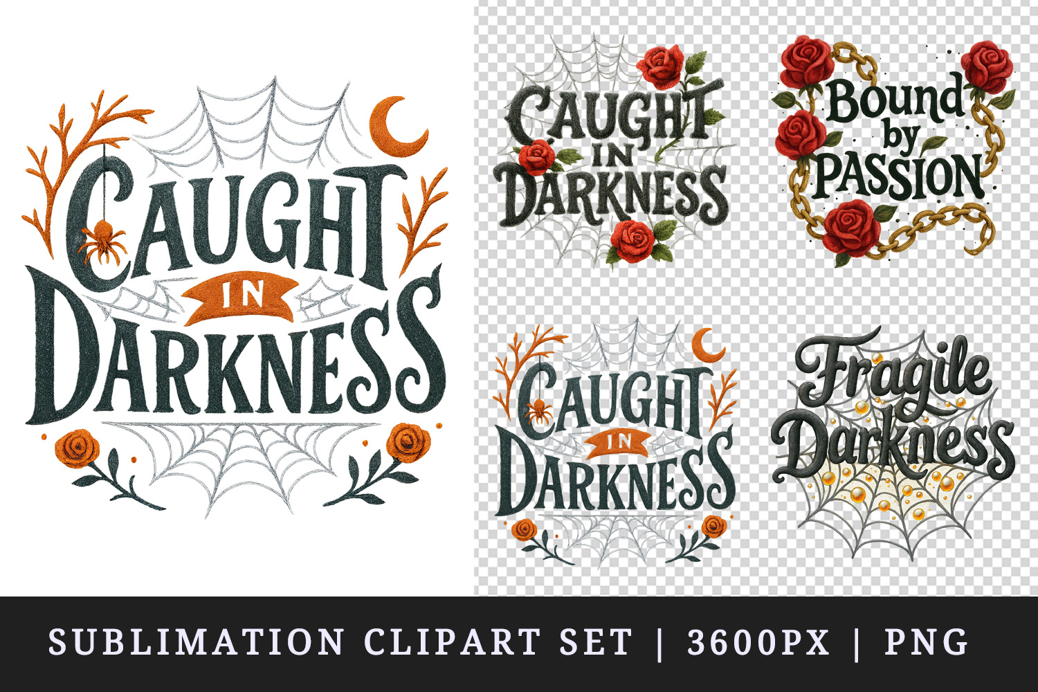 Gothic Quote clipart printable sublimation design png product image 1