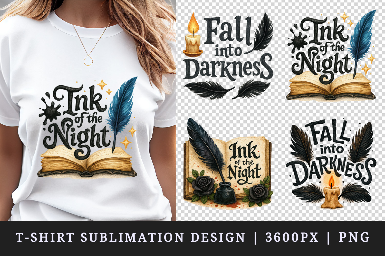 Gothic Quote t-shirt printable sublimation design png product image 1
