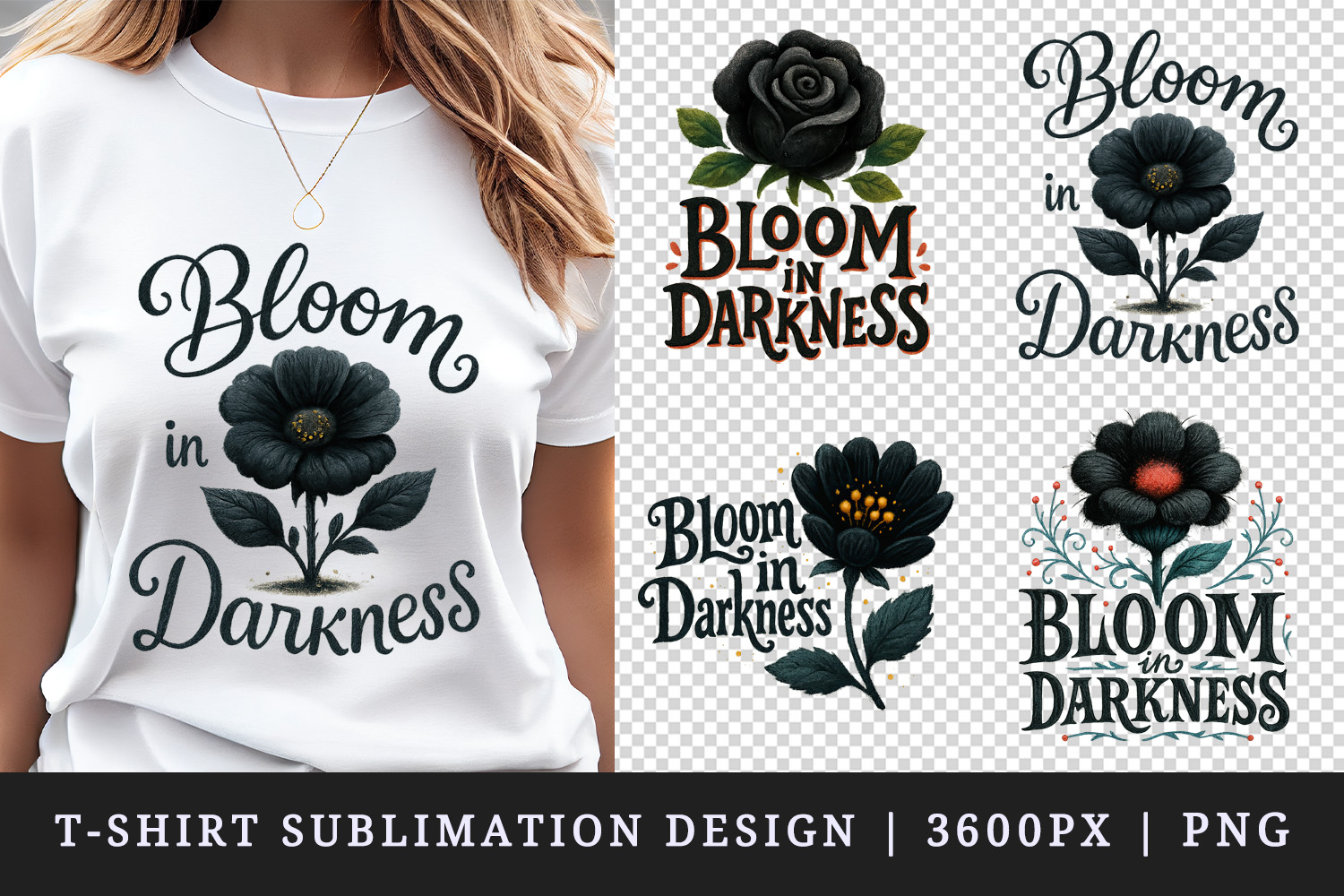 Gothic Quote t-shirt printable sublimation design png product image 1
