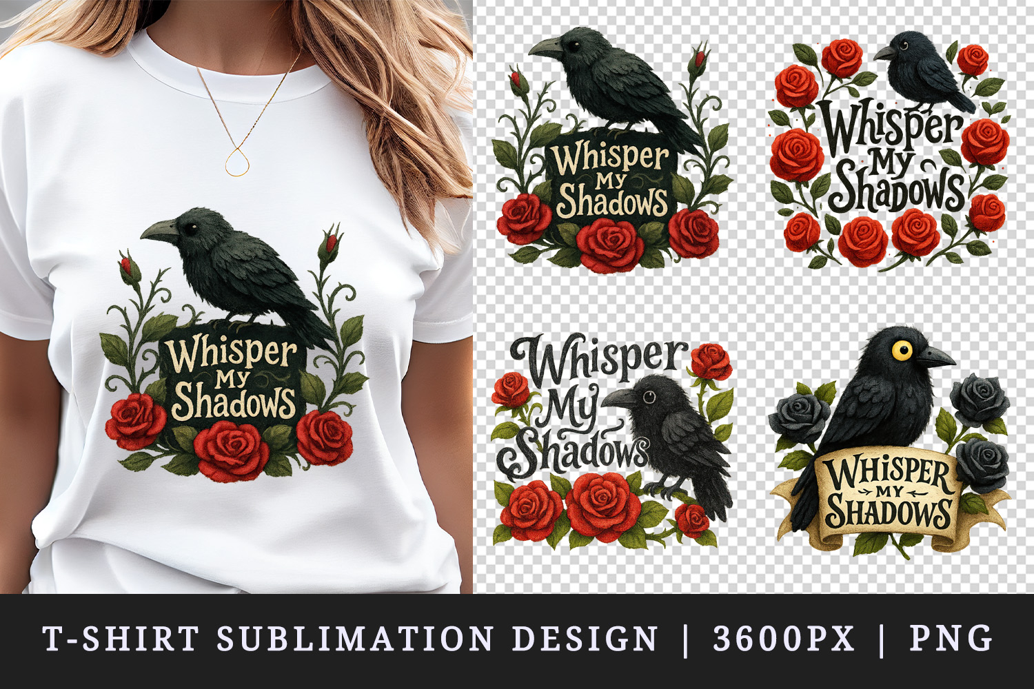 Gothic Quote t-shirt printable sublimation design png product image 1