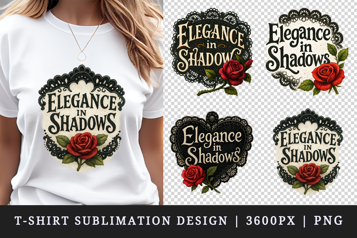 Gothic Quote t-shirt printable sublimation design png product image 1
