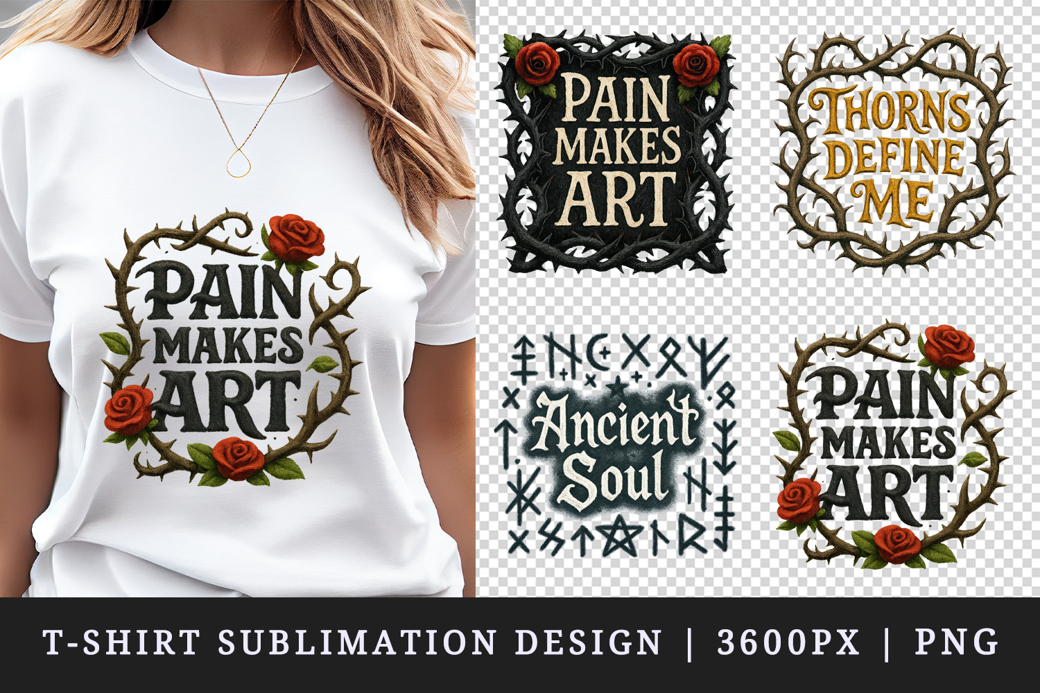 Gothic Quote t-shirt printable sublimation design png product image 1