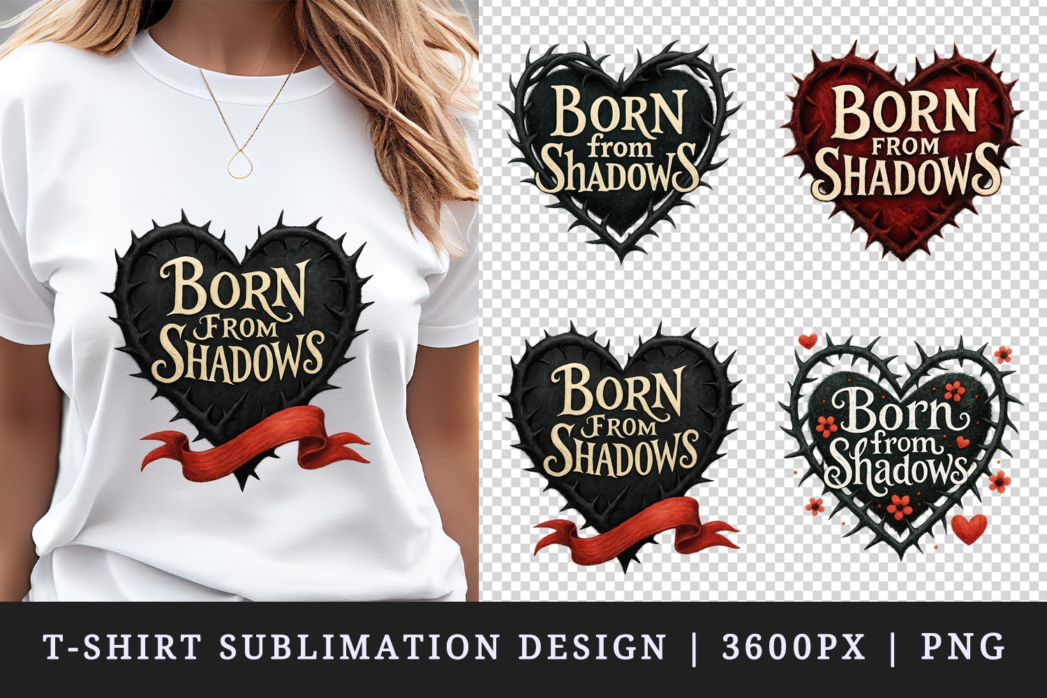 Gothic Quote t-shirt printable sublimation design png product image 1