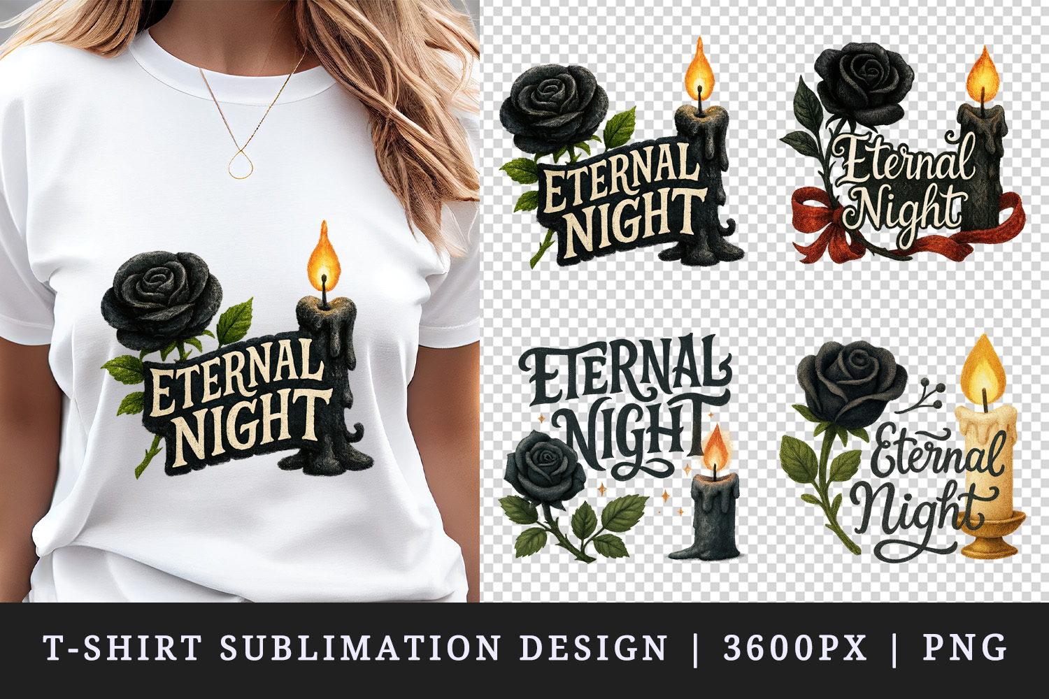 Gothic Quote t-shirt printable sublimation design png product image 1