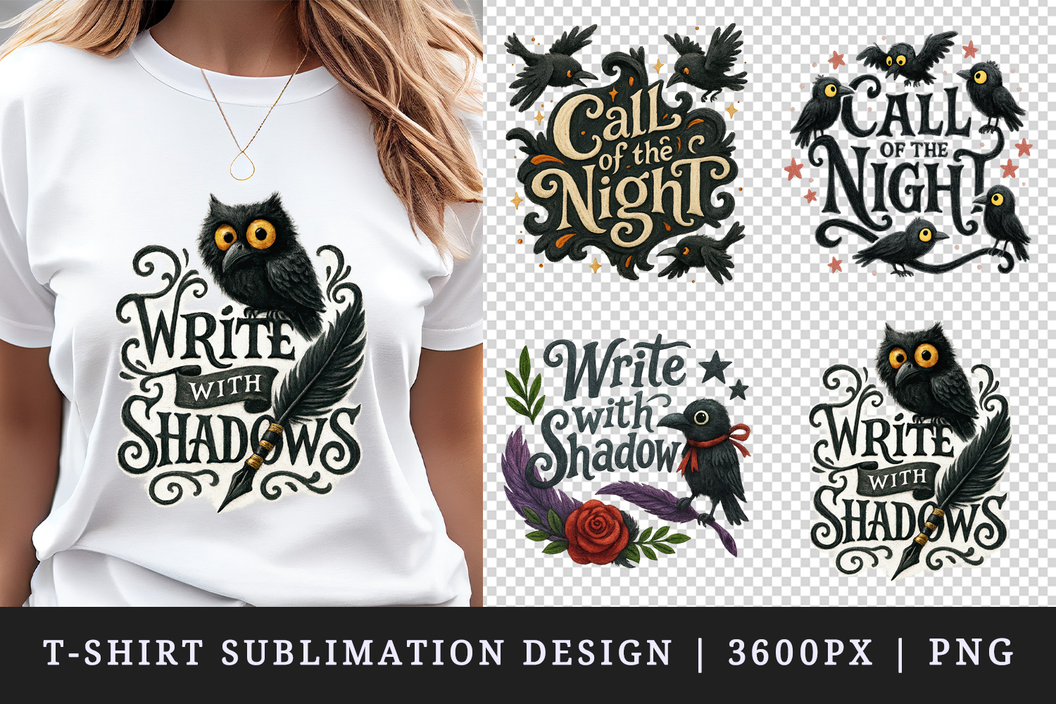 Gothic Quote t-shirt printable sublimation design png product image 1