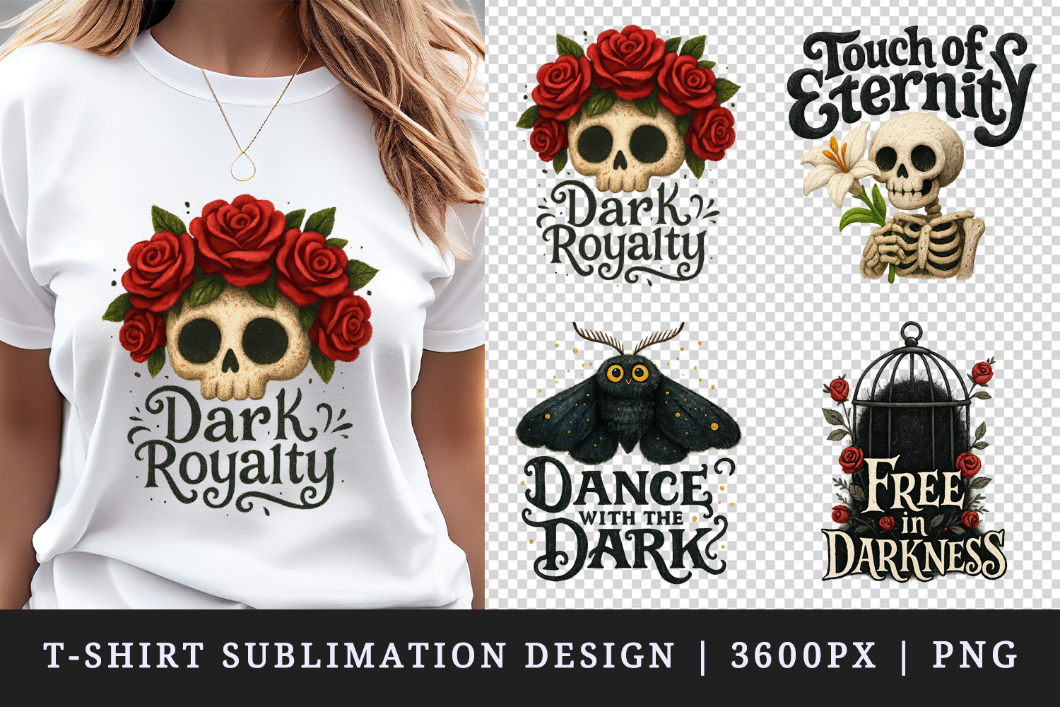 Gothic Quote t-shirt printable sublimation design png product image 1