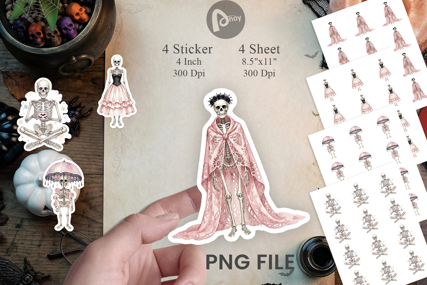 Graceful Coquette Skeleton Sticker product image 1