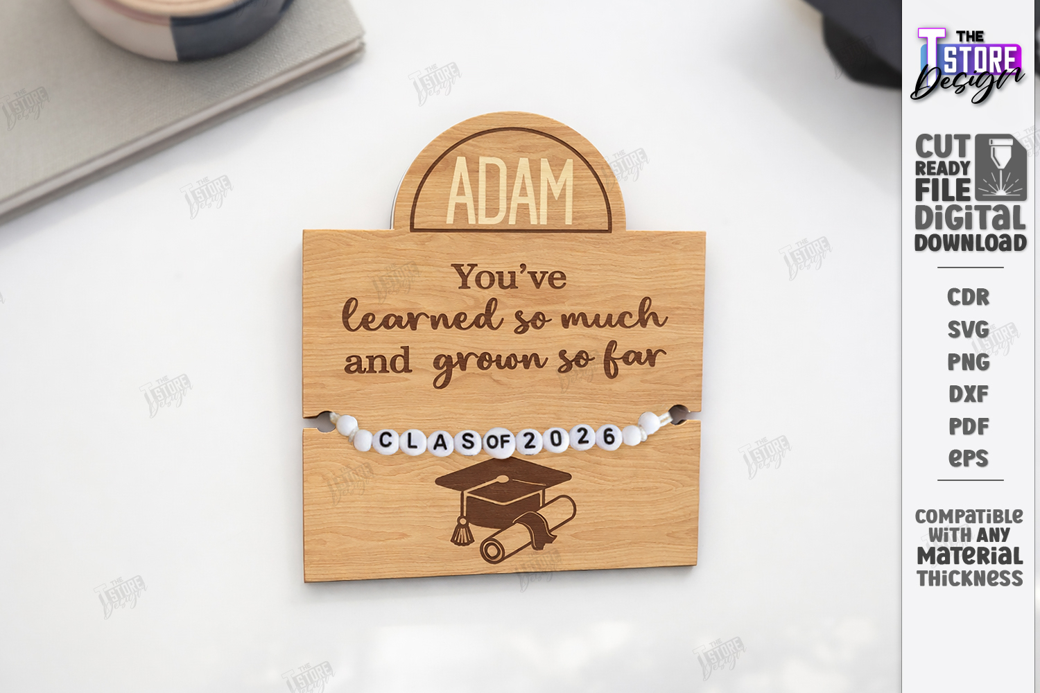 Graduation Bracelet Holder Laser Cut | Grad 2026 | Gift Idea product image 1