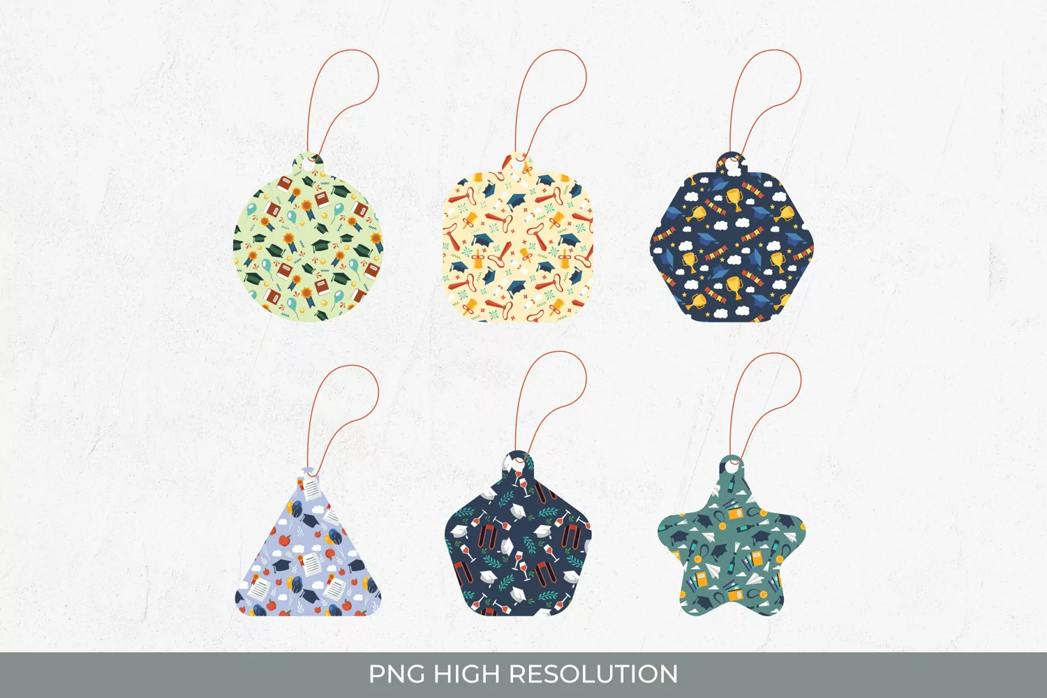 Graduation Patterned Shaped Tags product image 1