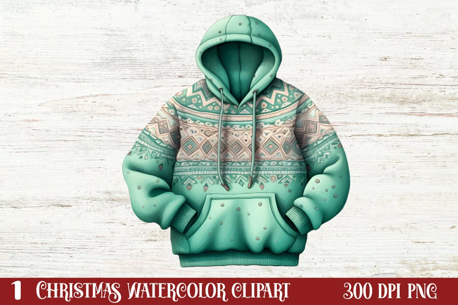 Cozy Green christmas Clipart Sublimation, Christmas PNG product image 1