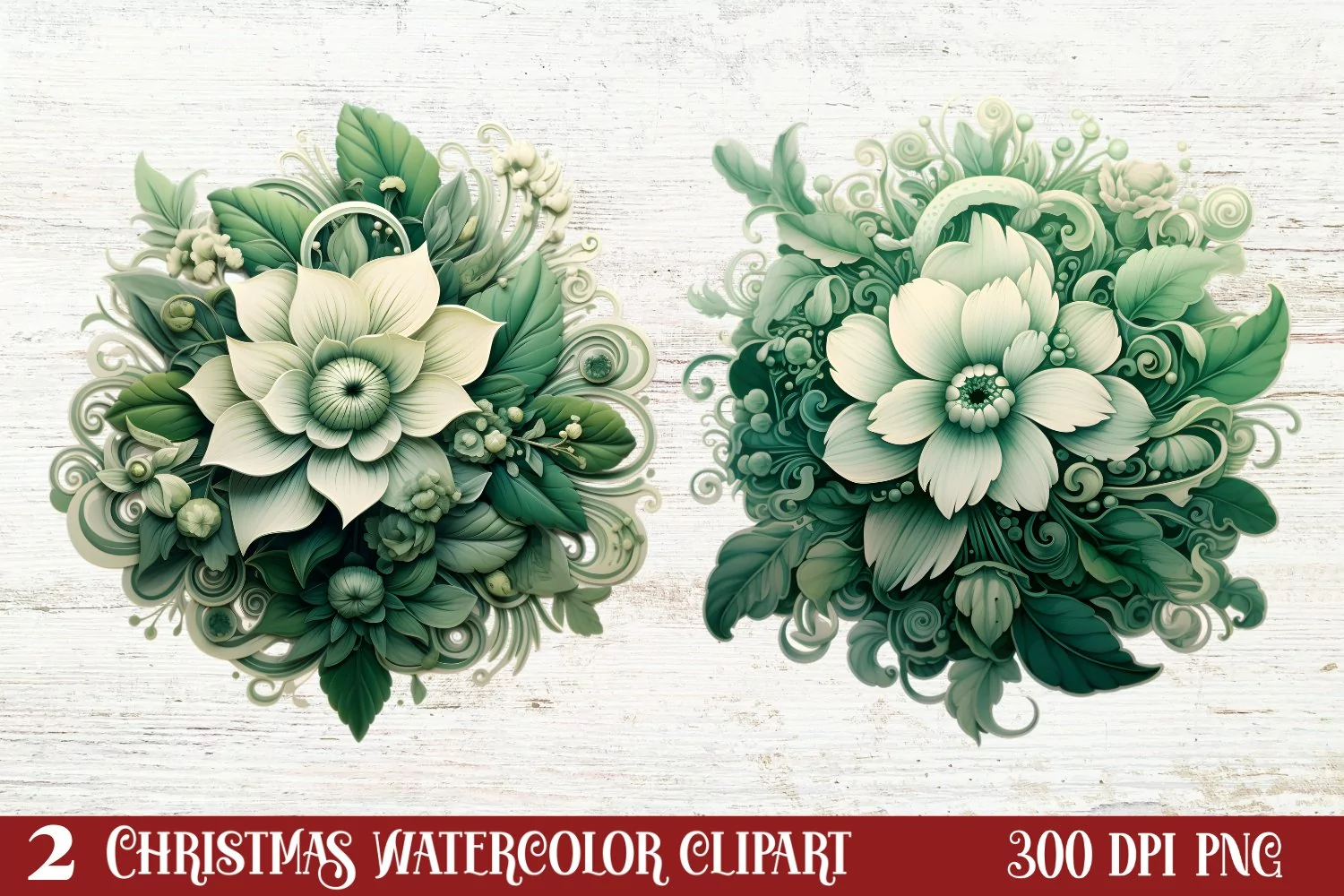 Cozy Green christmas Clipart Sublimation, Christmas PNG product image 1