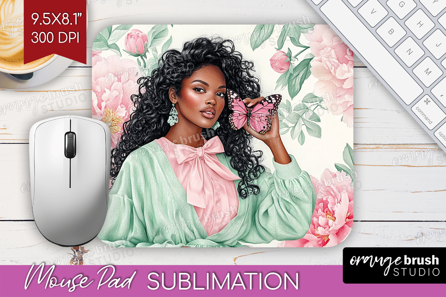 Cottagecore Mouse Pad Sublimation - Green Coquette Mousepad product image 1